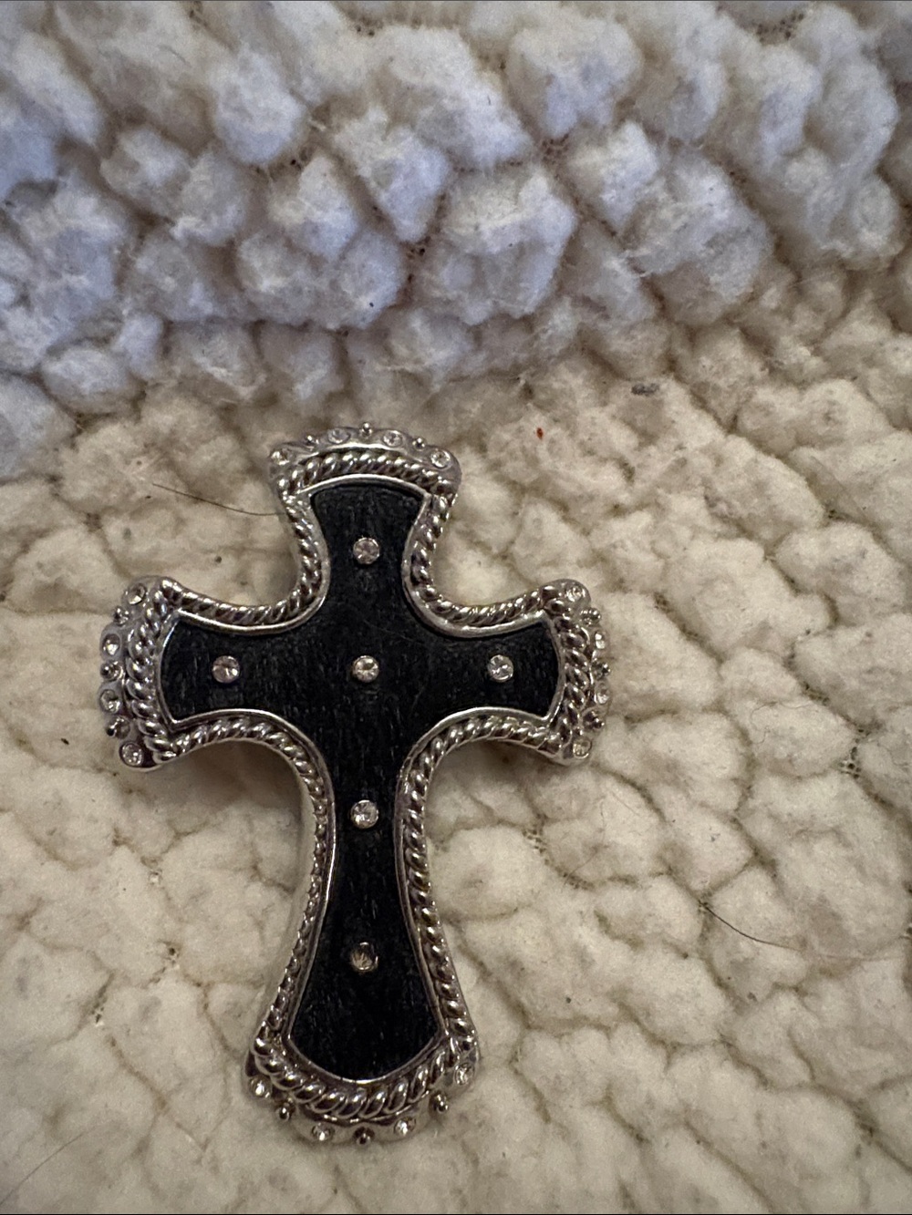 Black and Silver Decorative Cross Accent - Home Accents Decor
